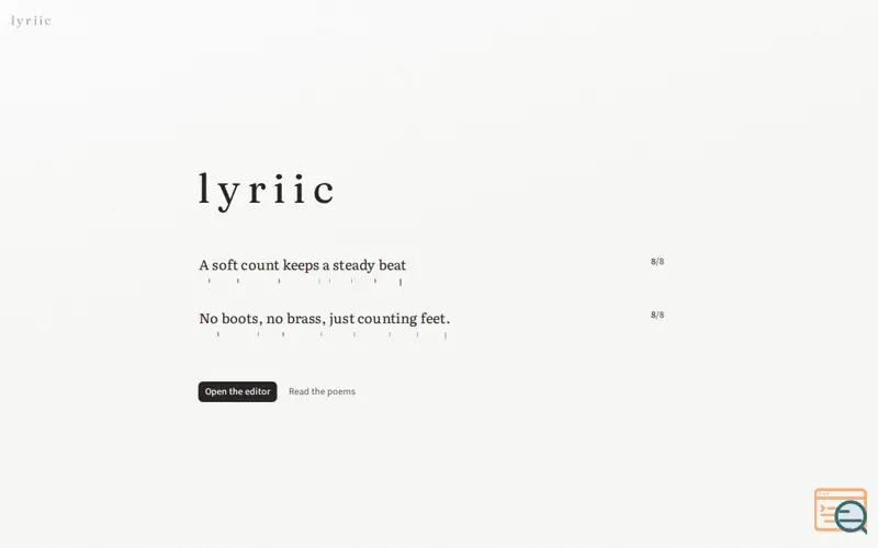 Screenshot of lyriic