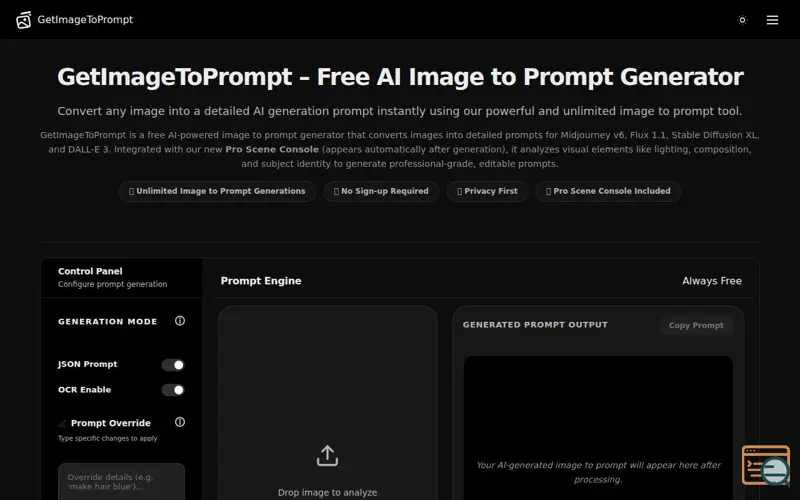 Screenshot of GetImageToPrompt