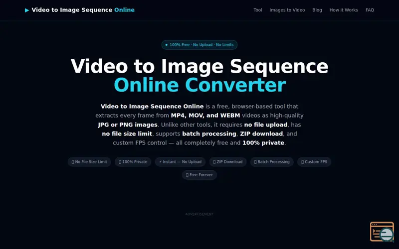 Screenshot of Video to Image Sequence
