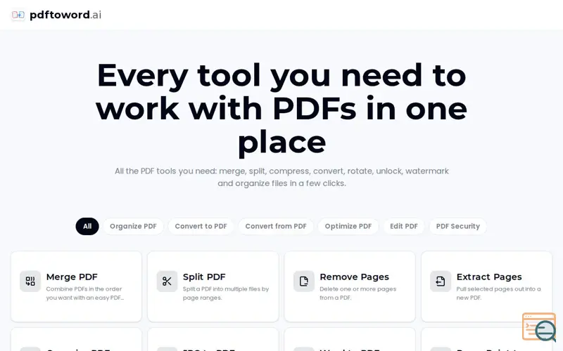 Screenshot of pdftoword.ai