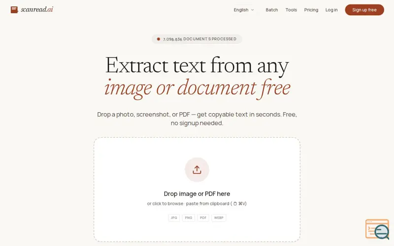 Screenshot of ScanRead.ai