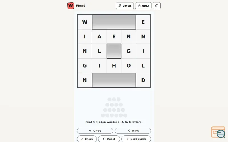 Screenshot of Wend Game Online