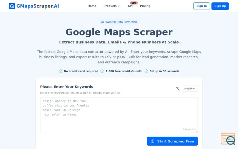 Screenshot of GMapsScraper.AI