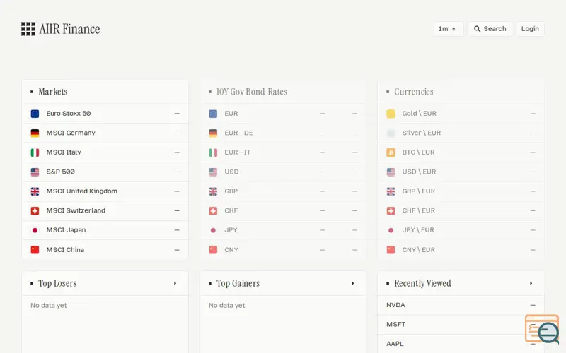 Screenshot of AIIR Finance