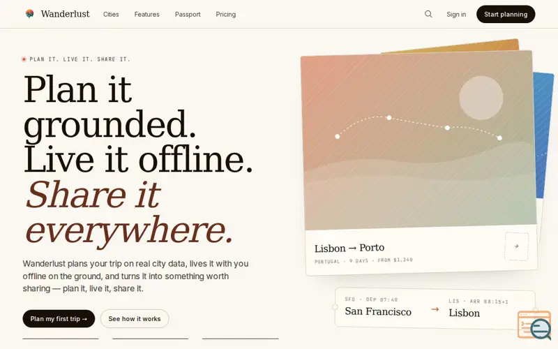 Screenshot of Wanderlust — AI Trip Planner