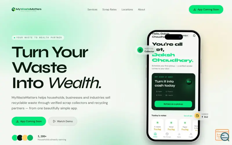 Screenshot of MyWasteMatters