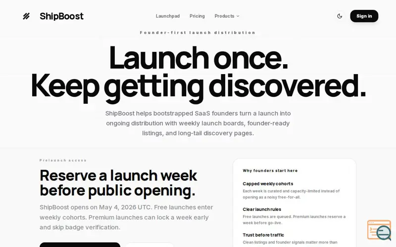 Screenshot of ShipBoost