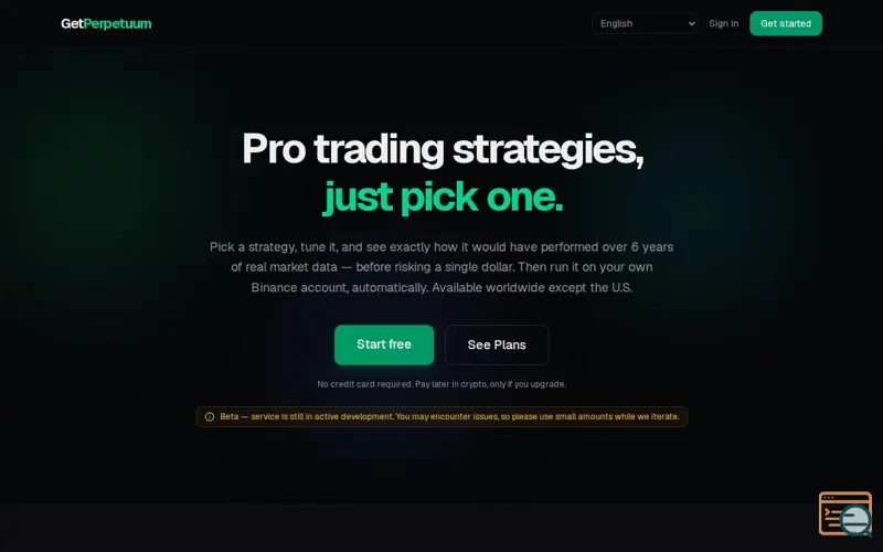 Screenshot of GetPerpetuum