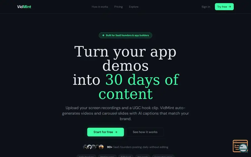 Screenshot of VidMint, a launch using Akamai