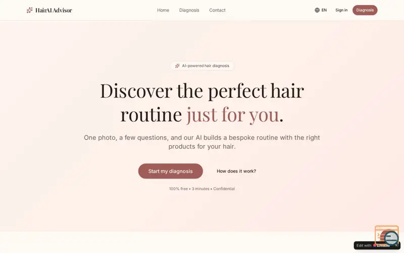 Screenshot of Hair Ai 
