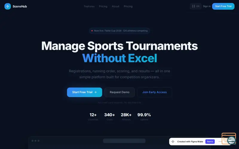Screenshot of ScoreHub