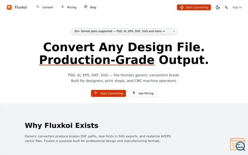Screenshot of Fluxkoi