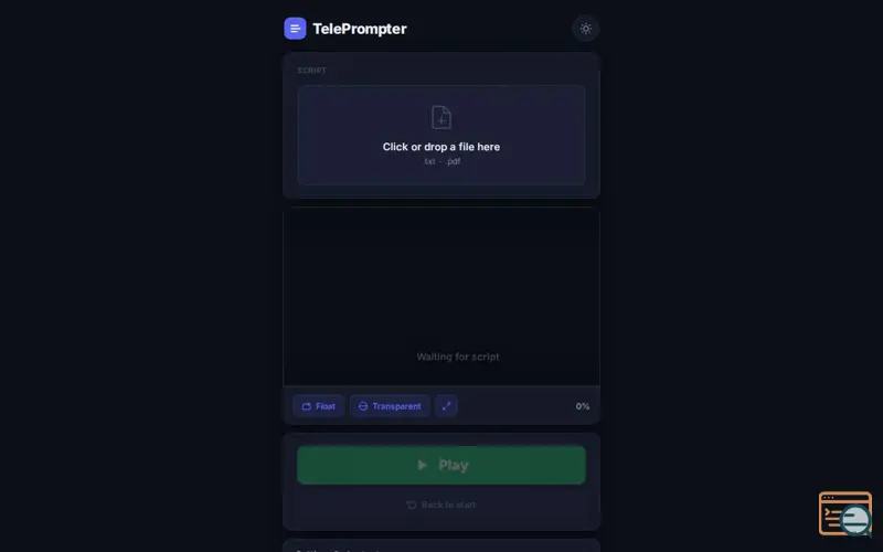 Screenshot of ILoveTeleprompter