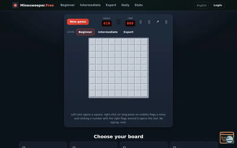 Screenshot of Minesweeper.free