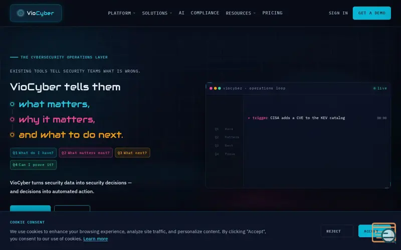 Screenshot of VioCyber