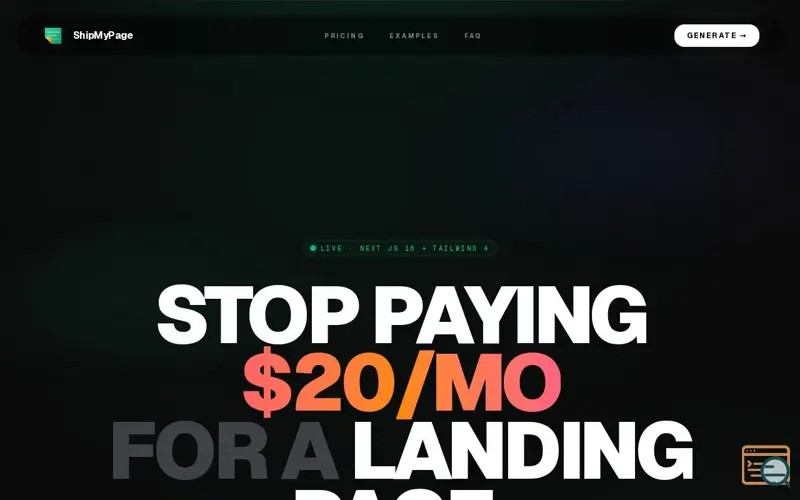 Screenshot of ShipMyPage
