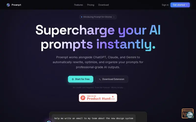 Screenshot of Proenpt