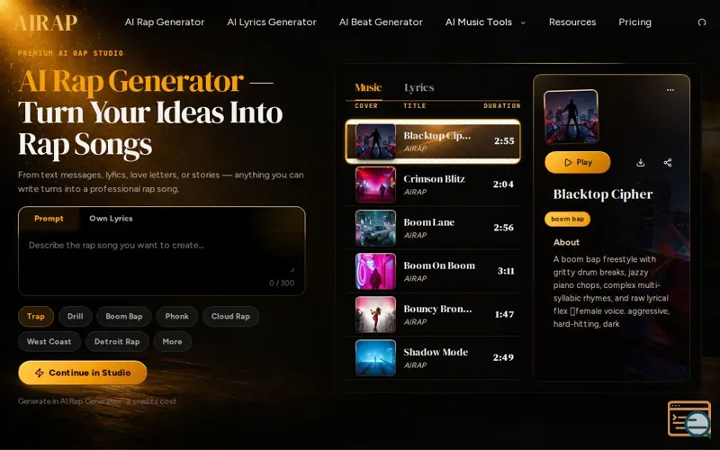Screenshot of AIRAP