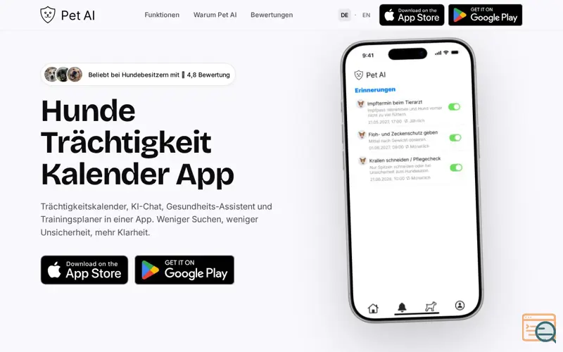 Screenshot of Hunde Trächtigkeit Kalender - Pet AI