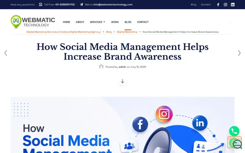 Screenshot of Social Media Management Services |