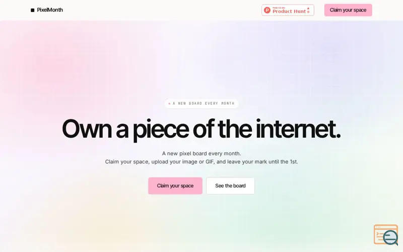 Screenshot of Pixel Board - New board every month 