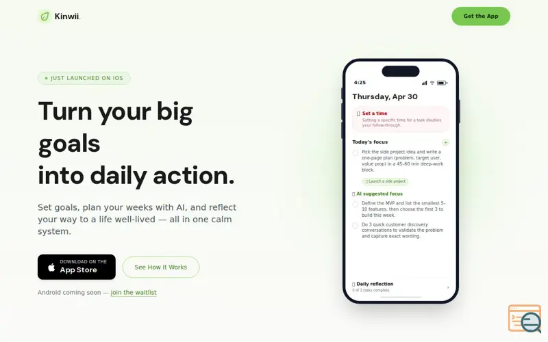 Screenshot of Kinwii App