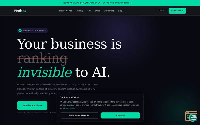 Screenshot of VisibAI