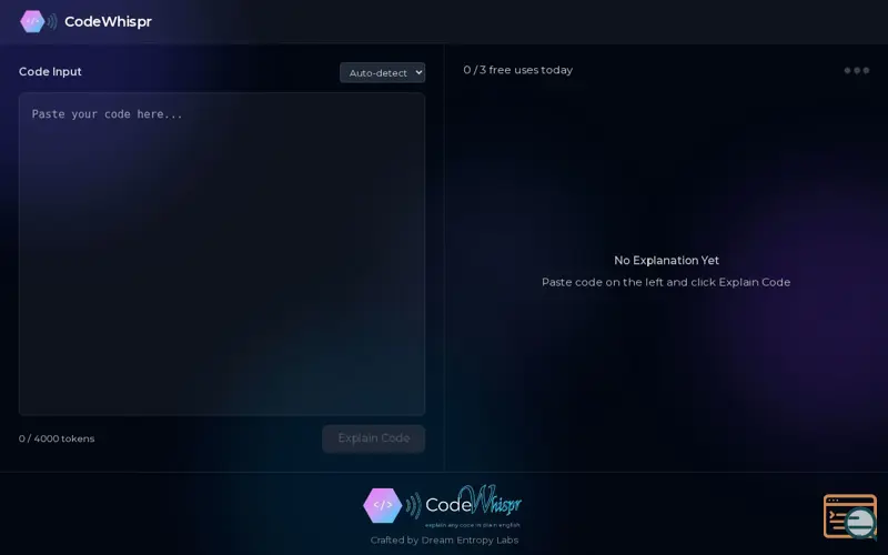 Screenshot of CodeWhispr