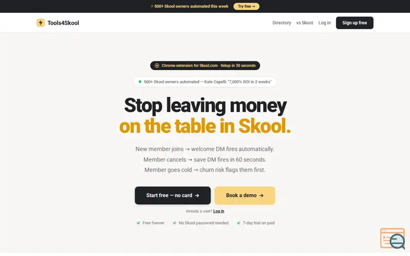 Screenshot of Tools4Skool