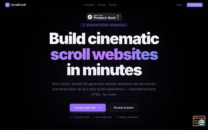 Screenshot of ScrollCraft