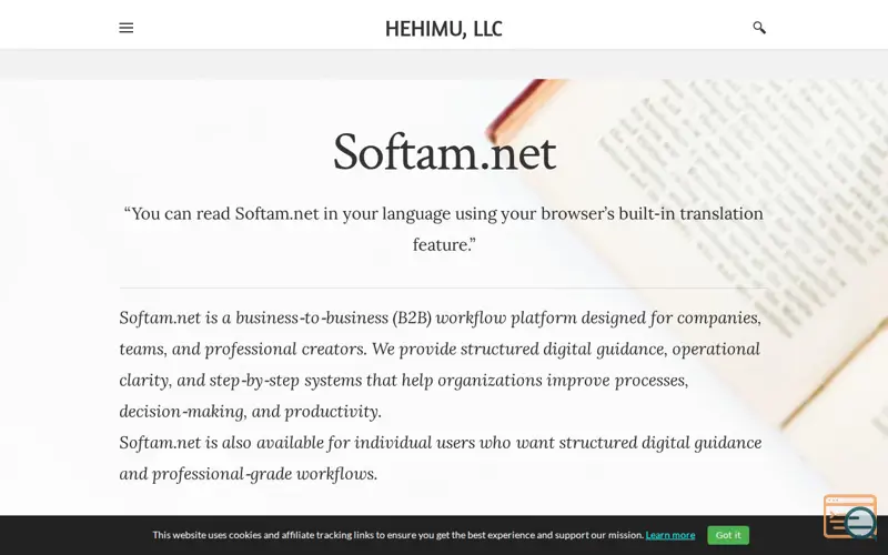 Screenshot of HEHIMU, LLC, a launch using MediaElement.js