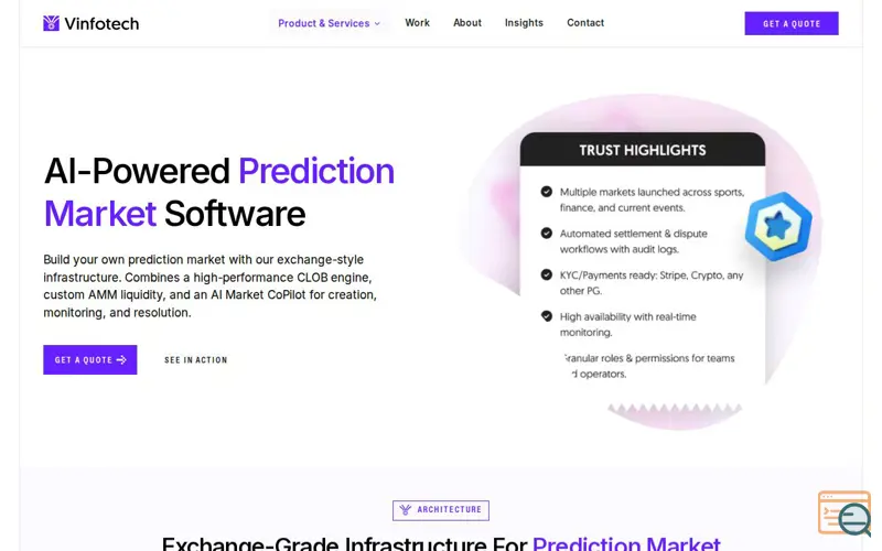 Screenshot of AI-Powered Prediction Market Software