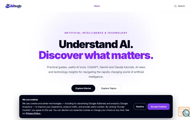 Screenshot of AIReadily — Artificial Intelligence & Technology