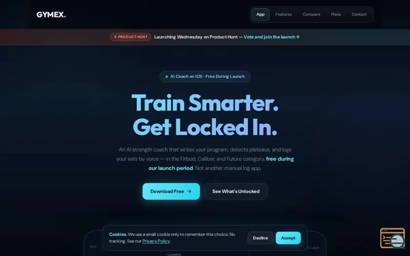 Screenshot of Gymex Fitness — Train Smarter