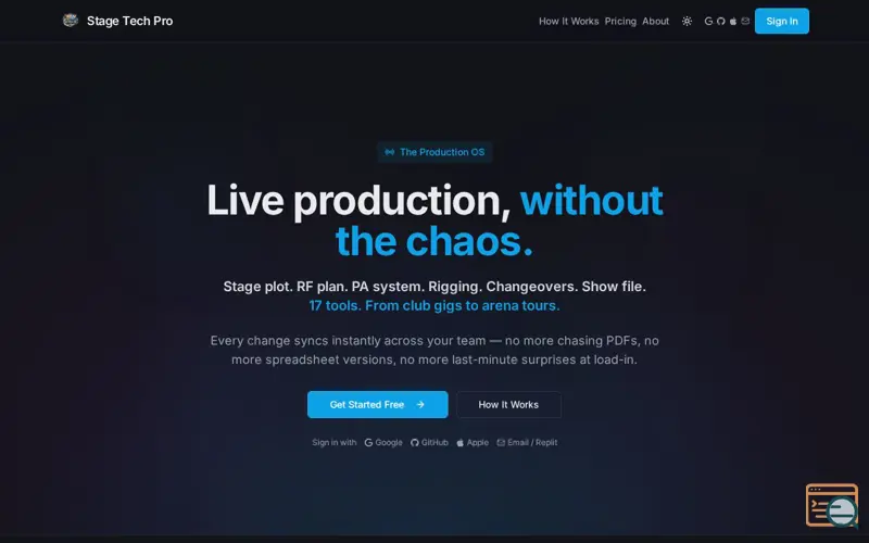 Screenshot of StageTechPro.Online