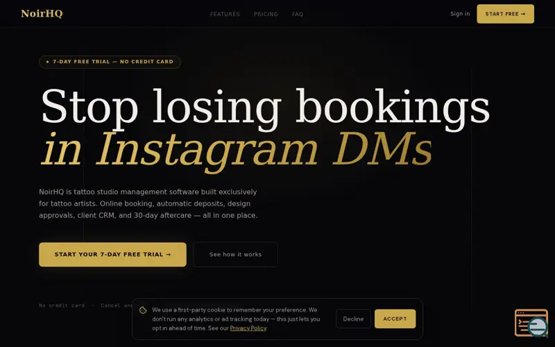 Screenshot of NoirHQ