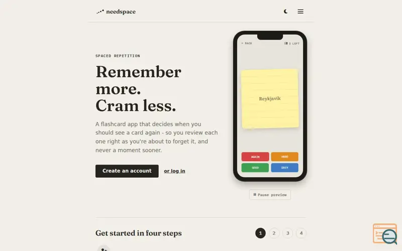 Screenshot of needspace