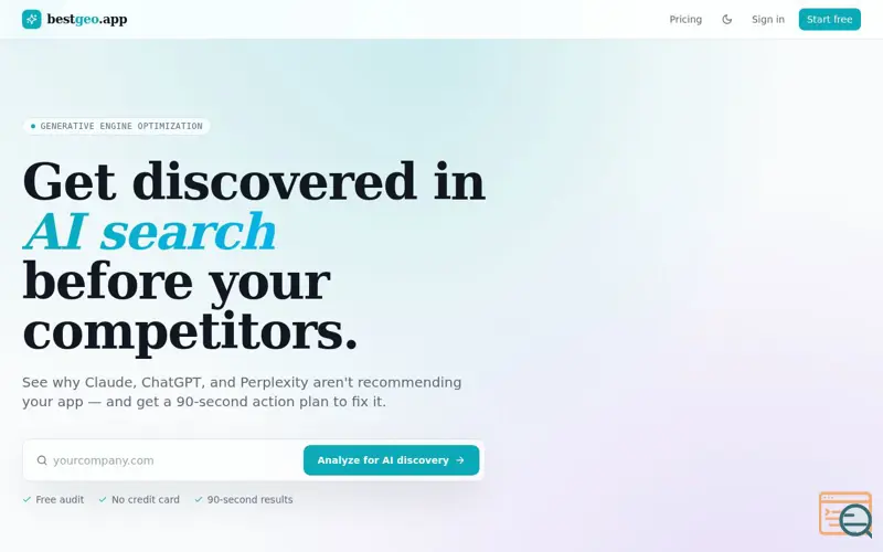 Screenshot of BestGEO