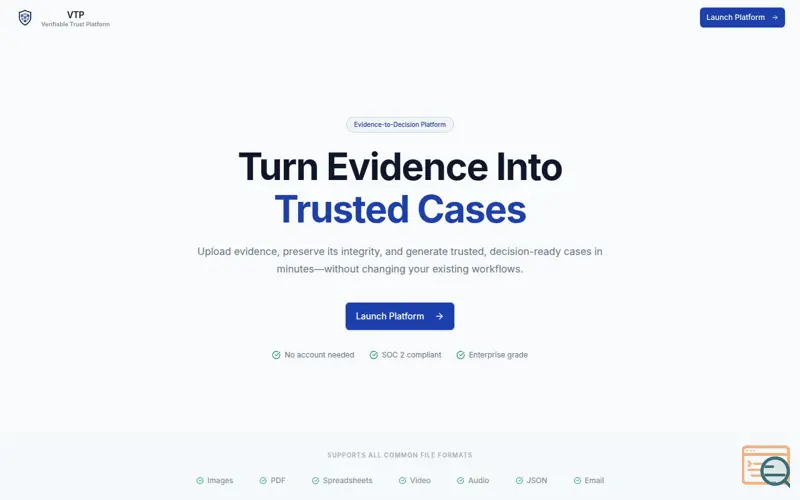 Screenshot of VTPlatform