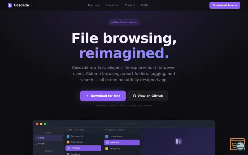 Screenshot of Cascade Explorer -Explorer of the future