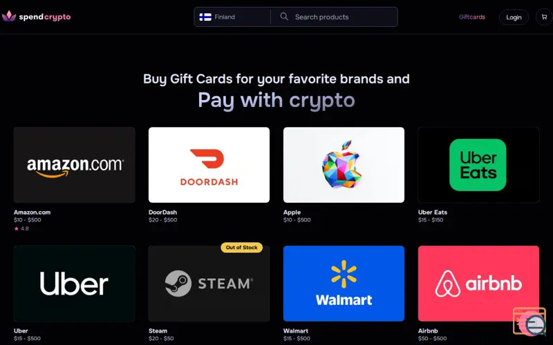 Screenshot of SpendCrypto