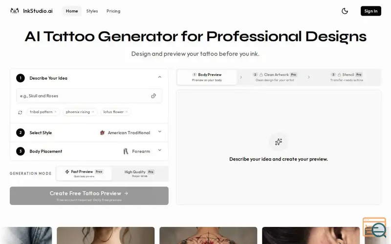 Screenshot of InkStudio.ai