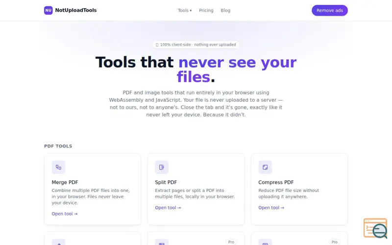 Screenshot of NotUploadTools