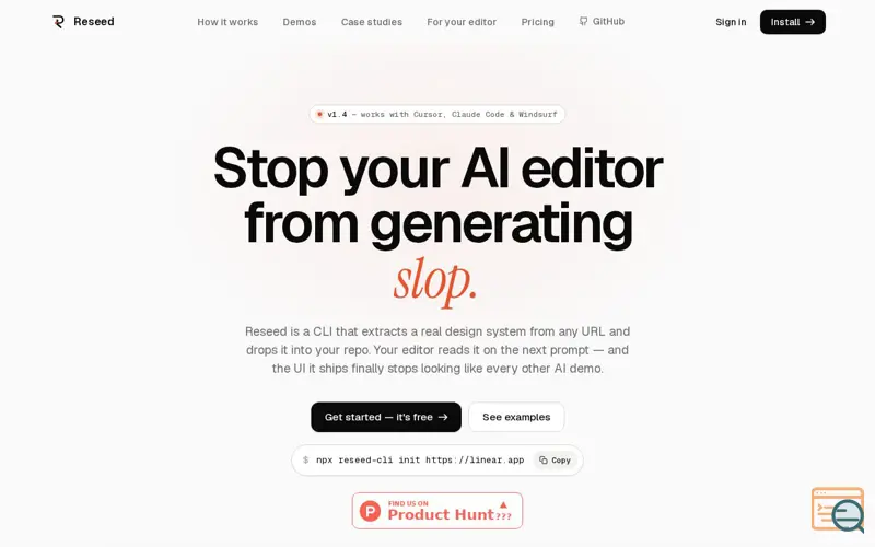 Screenshot of Reseed
