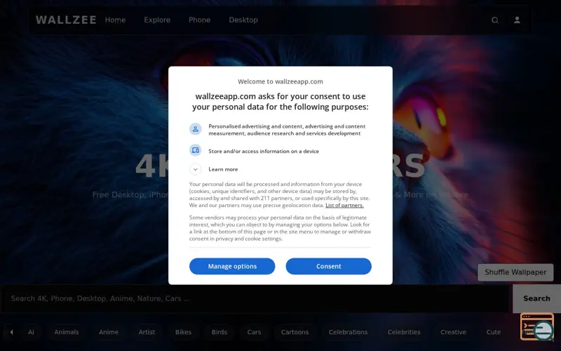 Screenshot of Wallzee
