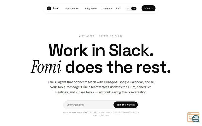 Screenshot of Fomi Agent AI - Slack