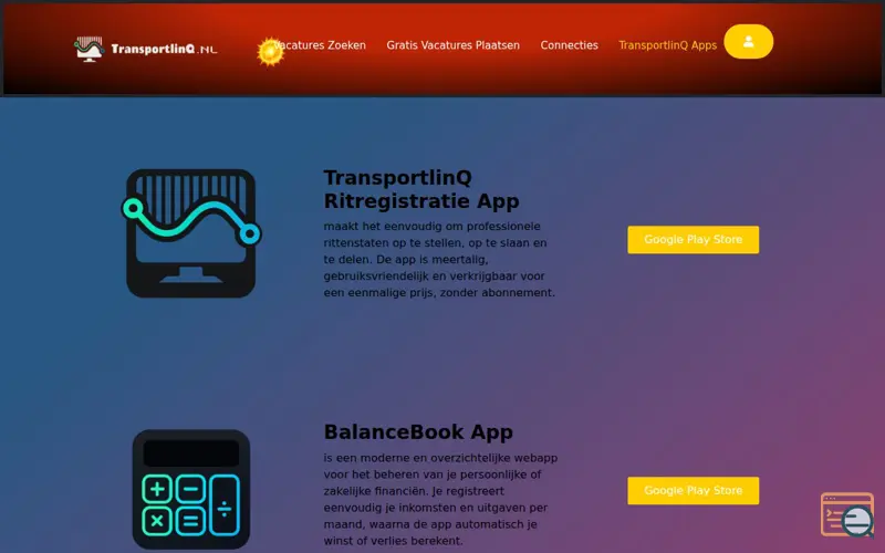 Screenshot of TransportlinQ, a launch using Understrap