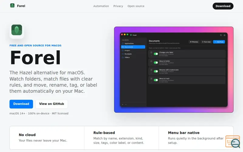 Screenshot of Forel