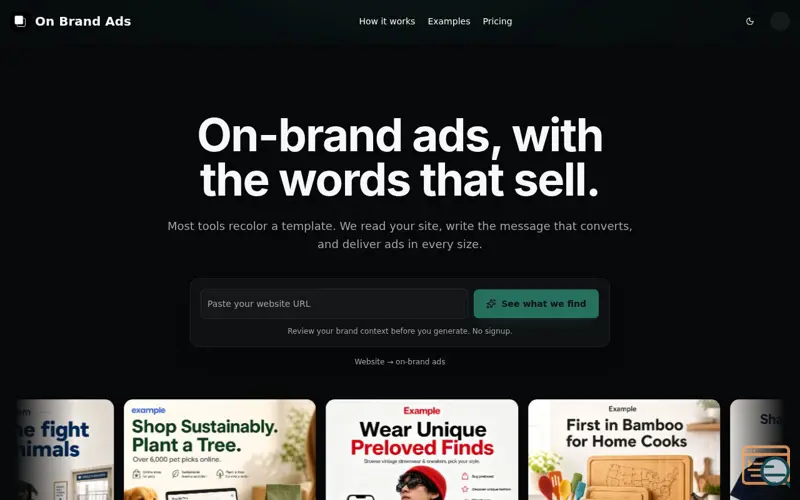 Screenshot of On Brand Ads