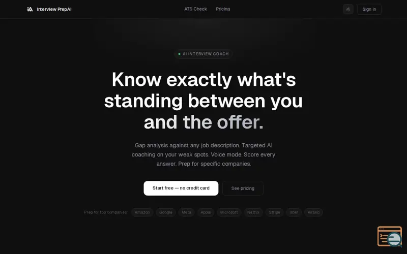 Screenshot of Interview PrepAI